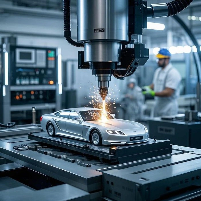 AI Generated, Custom CNC machining of automotive